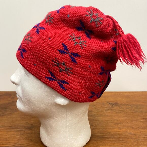 Vintage MERKLEY Wool Knit Beanie Hat Fleece Lined Adjustable Stocking Cap Canada - Picture 1 of 14